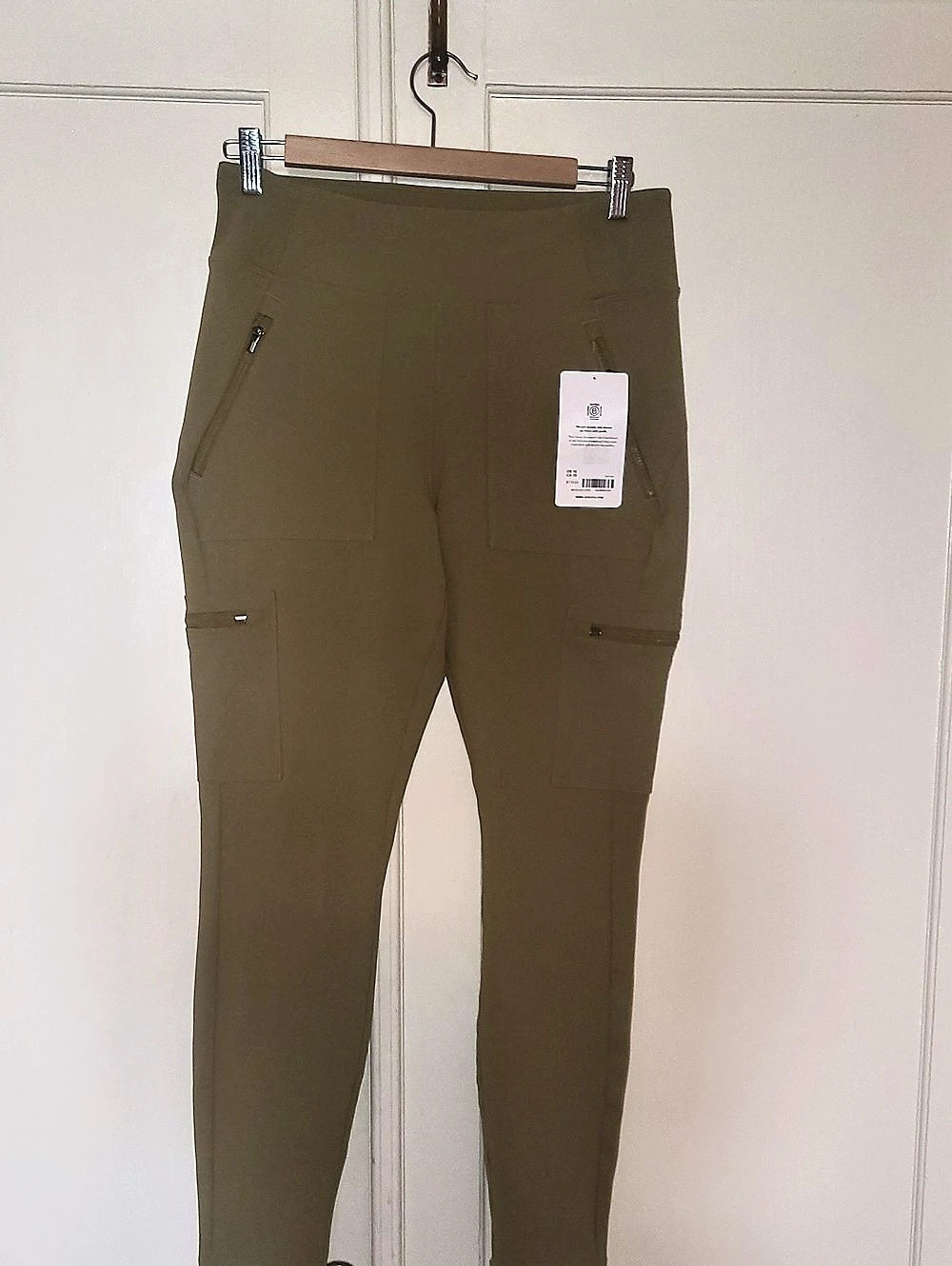 Athleta Headlands Hybrid High Rise Cargo Legging Green US 10